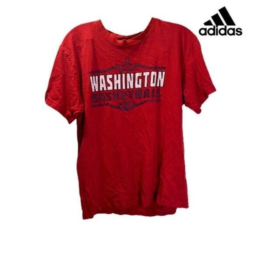Adidas Washington Basketball Red Graphic Tee Men's‎ T Shirt